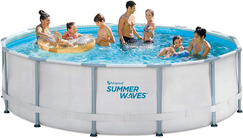 14ft Elite Frame Pool with Filter Pump, Cover, and Ladder