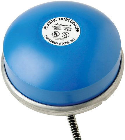 Farm Innovators Model H-418 Ice Chaser Cast Aluminum Floating Plastic Tank De-Icer, 1,250-Watt,Blue