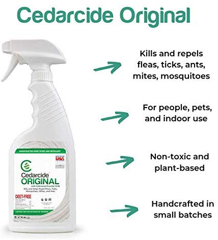 Cedarcide Indoor/Outdoor Kit (Medium) Contains Original Biting Insect Spray Quart + PCO Choice Cedar Oil Concentrate Lawn Bug Spray Kills and Repels Fleas, Ticks, Ants, Mites, and Mosquitoes