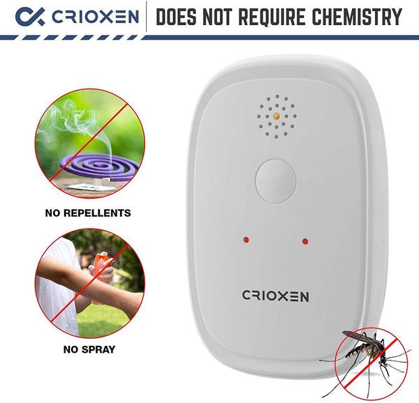 Crioxen Ultrasonic Mosquito Repellent - Odorless Non-Toxic Portable Pest Control Repeller Anti Insects, Bugs, Roaches