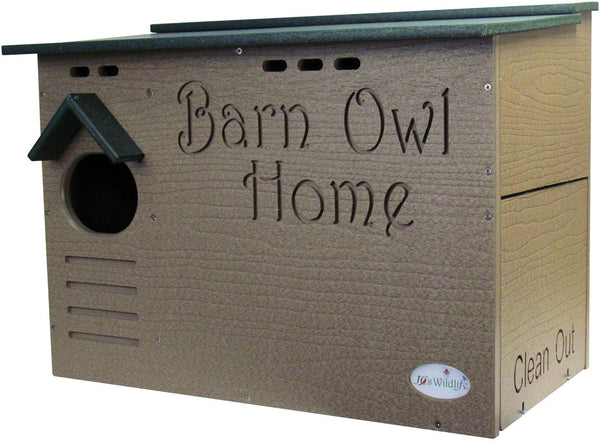 JCs Wildlife Barn Owl Nesting House - Large Home Made w/Recycled Poly Lumber