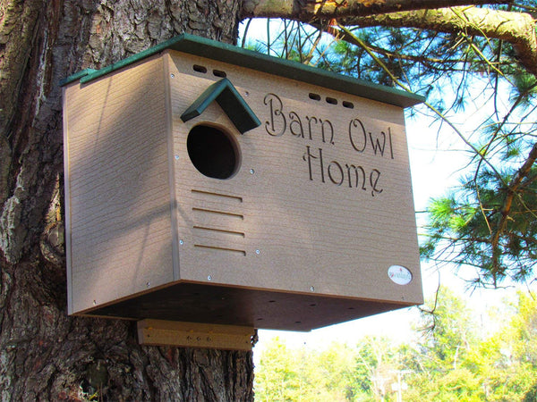 JCs Wildlife Barn Owl Nesting House - Large Home Made w/Recycled Poly Lumber