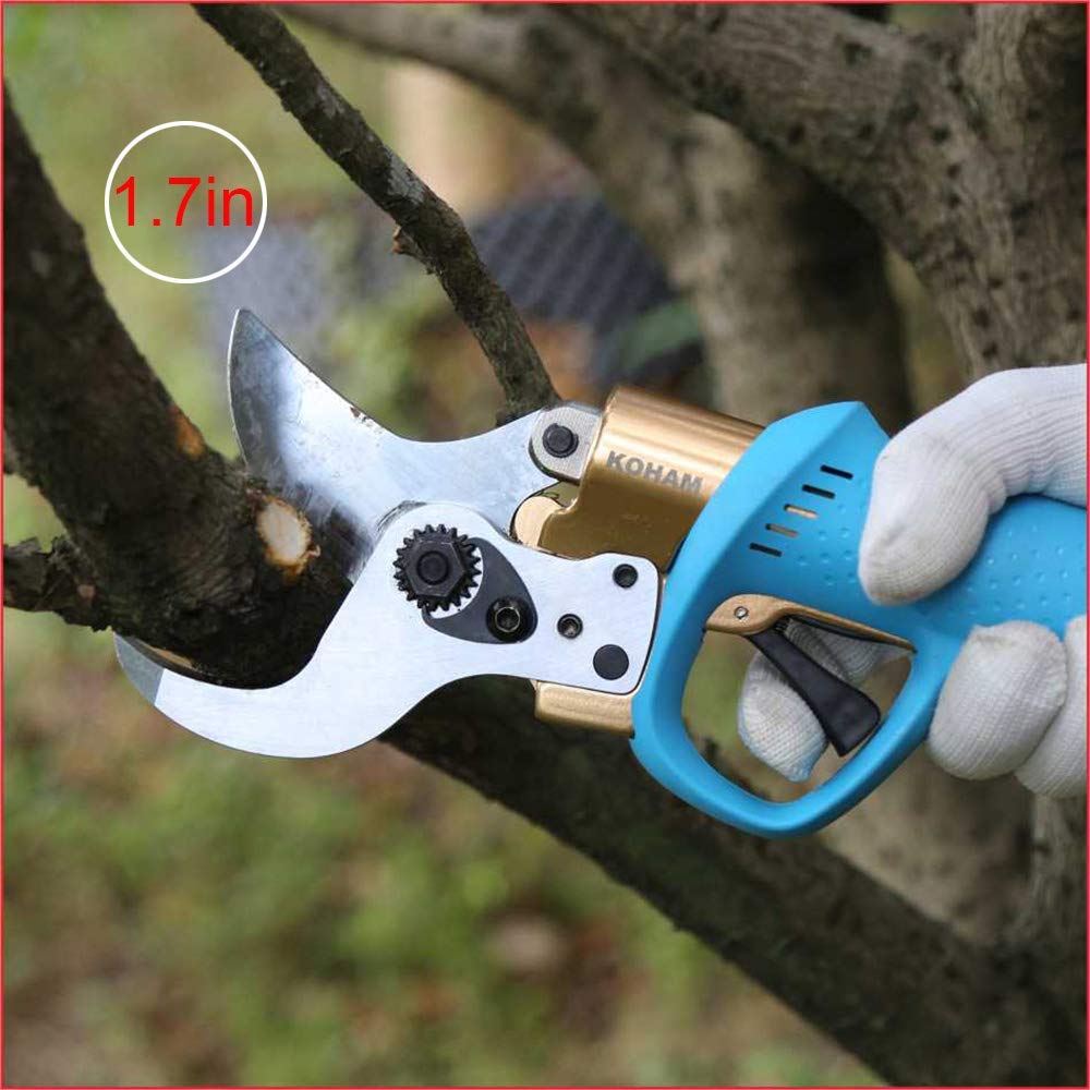 electric scissors for garden KOMOK Professional Electric Garden Pruning Shear,1.8 Inch Cutting Diam – Pete's Patio, Lawn & Garden