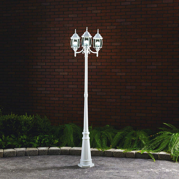 NOMA Outdoor Street Light | Waterproof Outdoor Lamp Post Light with Triple-Head Design for Backyard