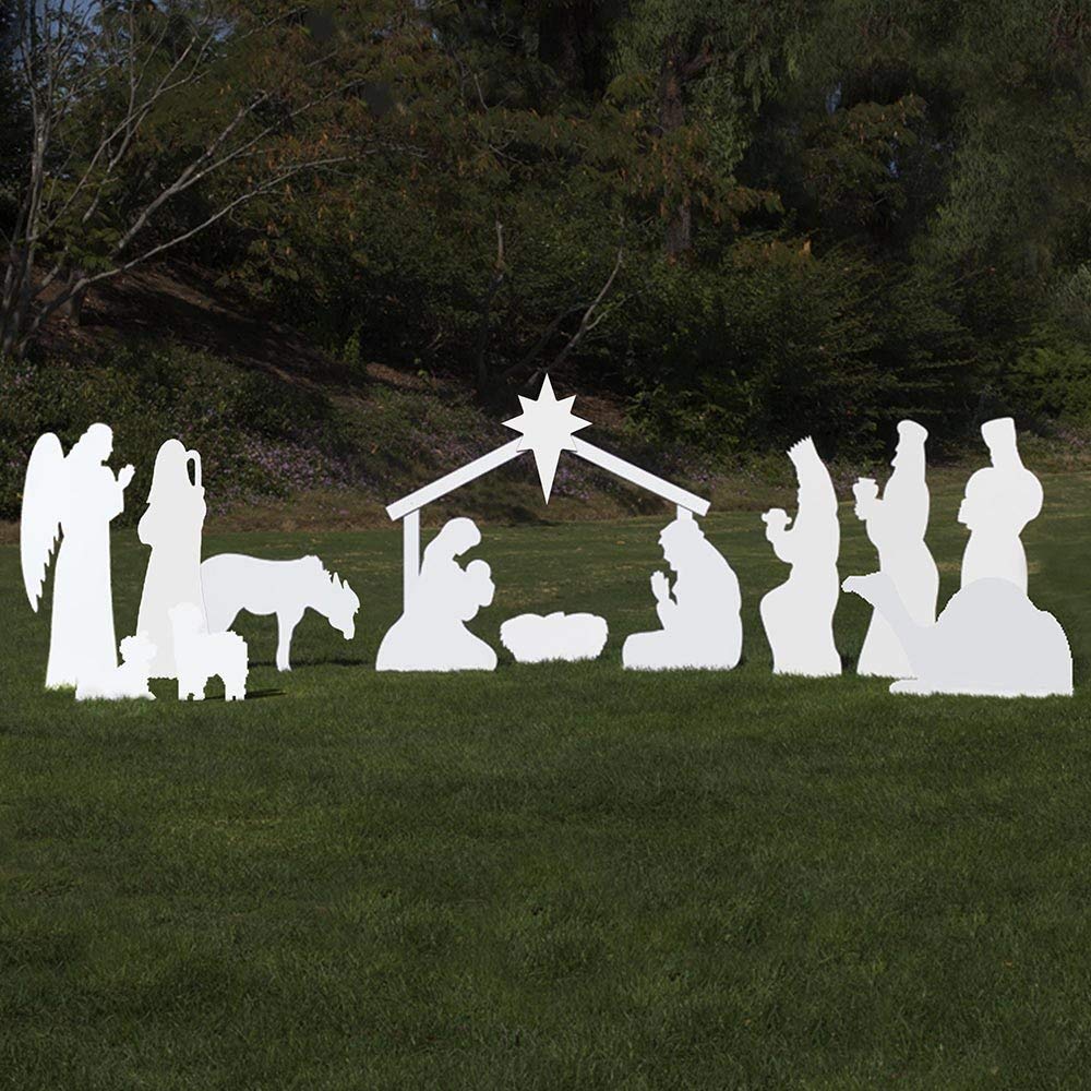 Outdoor Nativity Store Complete Outdoor Nativity Set (Large, White)