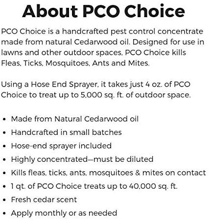 PCO Choice CedarCide Organic Yard Quart Bottle Pest Control
