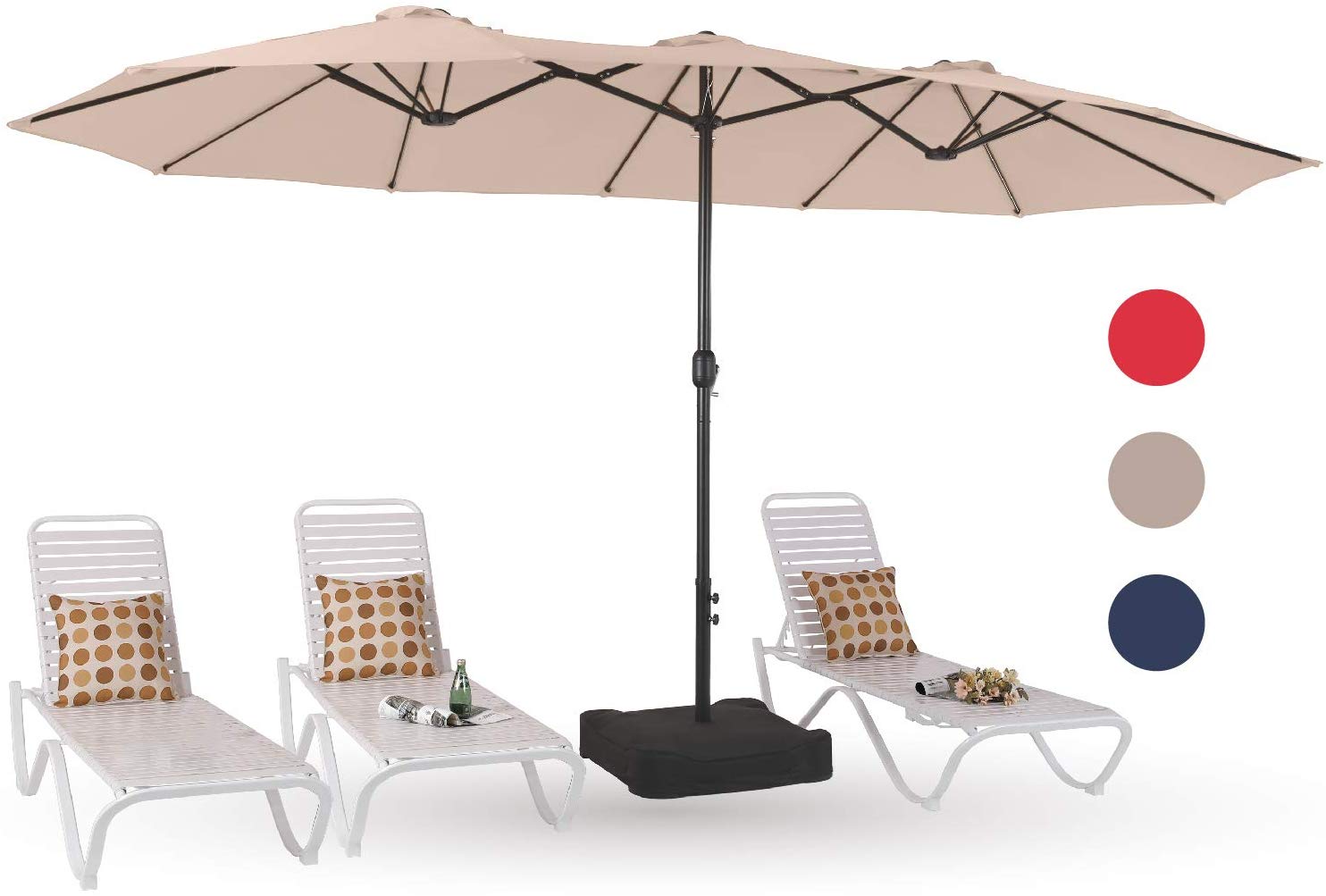 15ft double-sided extra large patio twin umbrella PHI VILLA 15ft Patio Umbrella Double-Sided Outdoor Market Extra Large – Pete's Patio, Lawn & Garden