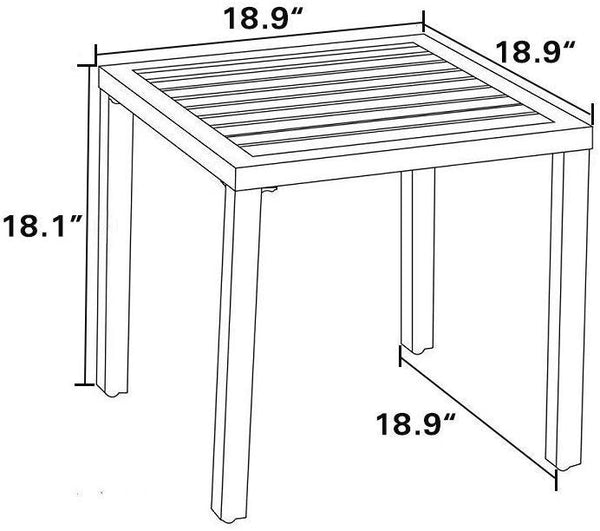 PHI VILLA Indoor Outdoor Small Metal Square Side/End Table