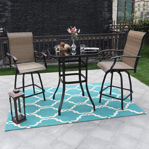 PHI VILLA Indoor Outdoor Small Metal Square Side/End Table
