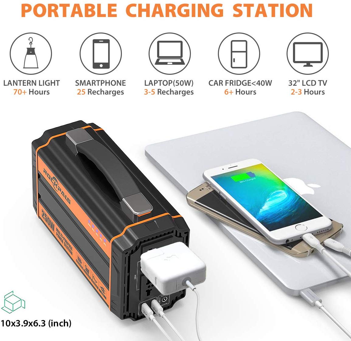Rockpals 250-Watt Portable Generator Rechargeable Lithium