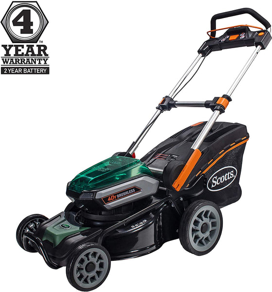 Scotts Outdoor Power Tools 60040S 19-Inch 40-Volt Cordless Lawn Mower, LED Lights,