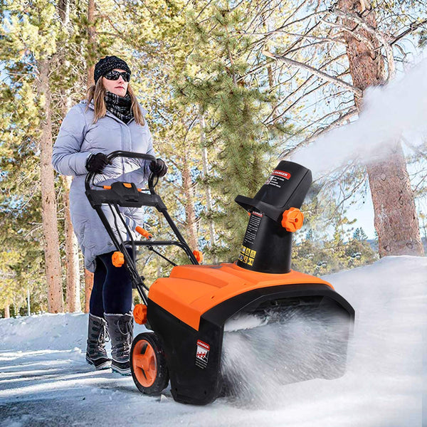 TACKLIFE Snow Blower, 15 Amp Electric Snow Thrower, 20 Inch, 4-Blade Steel Auger, 800lbs of Snow per min