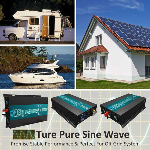 WZRELB 3000w Pure Sine Wave Solar Power Inverter Home Power supply Car Inverter Generator