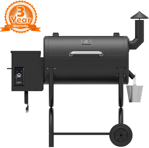 Z GRILLS ZPG-550B 2019 Upgrade Model Wood Pellet Grill & Smoker 6 in 1 BBQ Grill Auto Temperature Control